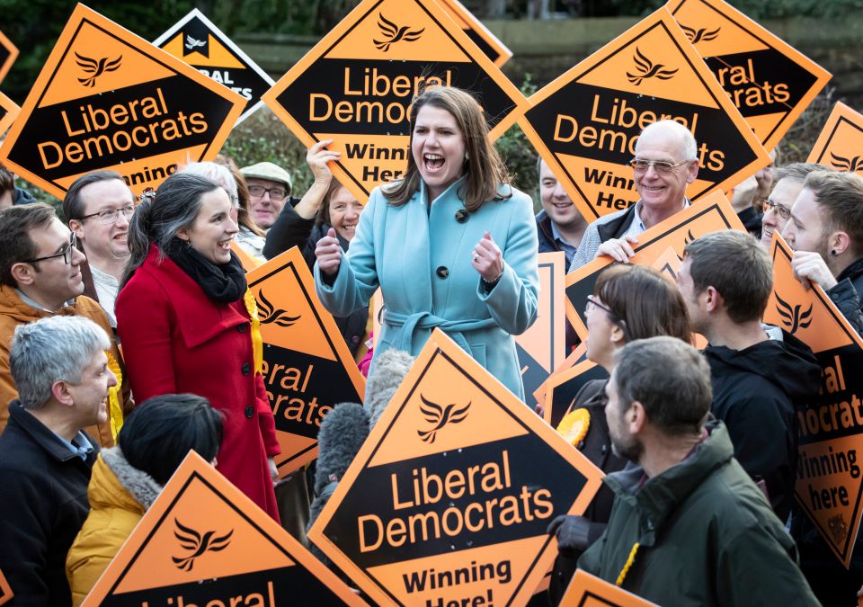  Jo Swinson meets supporters on a visit to Sheffield just days before Election day