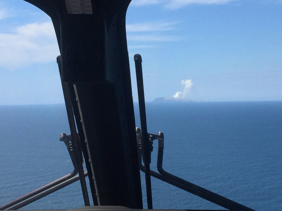  The eruption seen from a helicopter