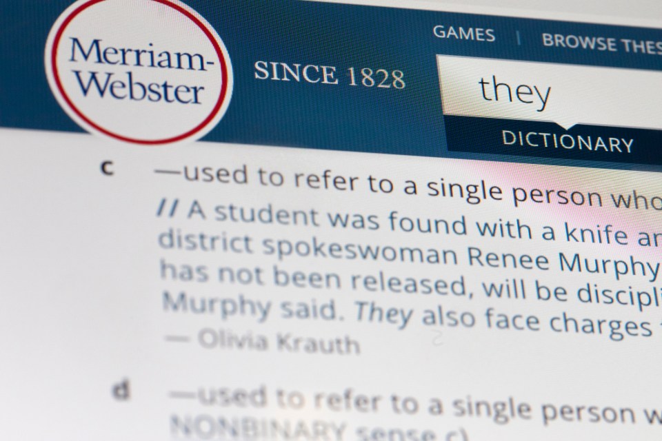  Merriam-Webster added a new definition to "they" earlier this year