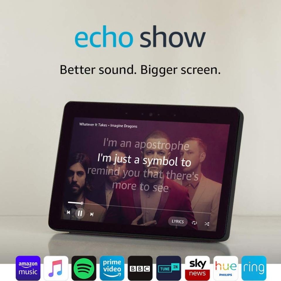  Amazon's Echo 10 has a large 10-inch HD screen that's great for watching telly or the news while you cook