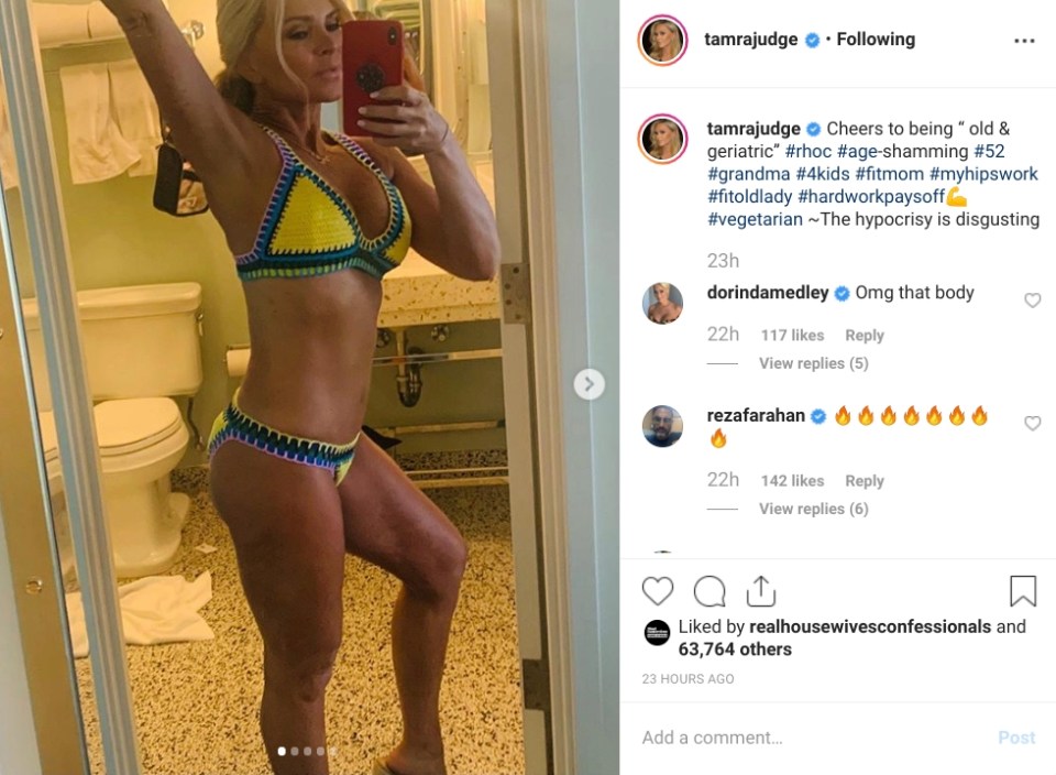 Tamra Judge showed off her body posting a bunch of bikini photos and clapping back at her critical castmastes