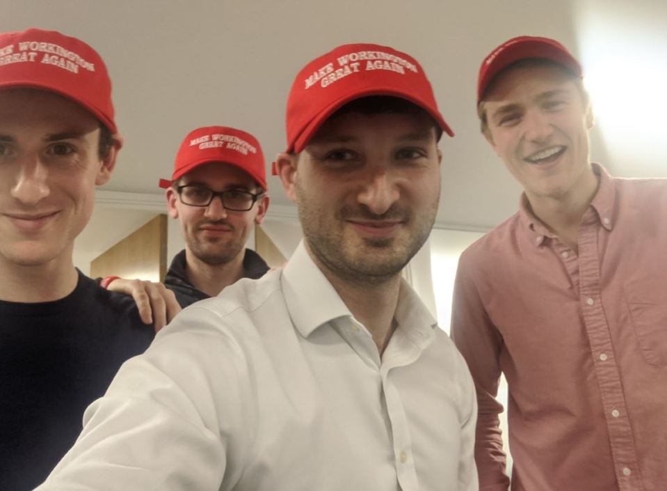 Tory voters donned Make Workington Great Again caps after the party’s win