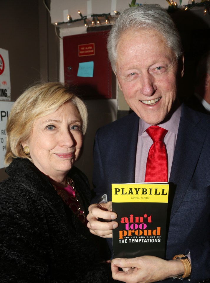  Hillary with husband Bill at the event in New York last night