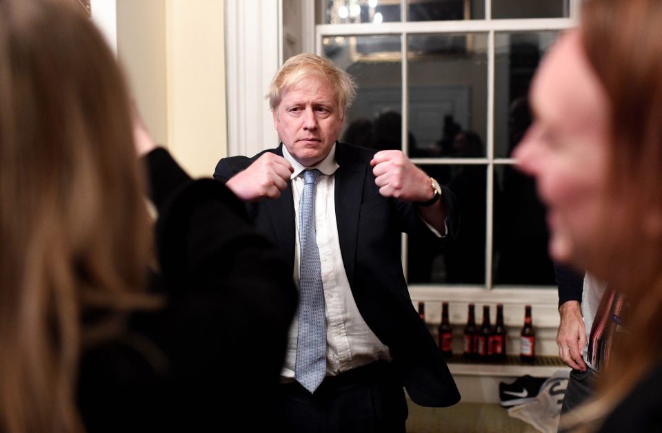  Boris poses for a pic in his study at Downing Street on election night