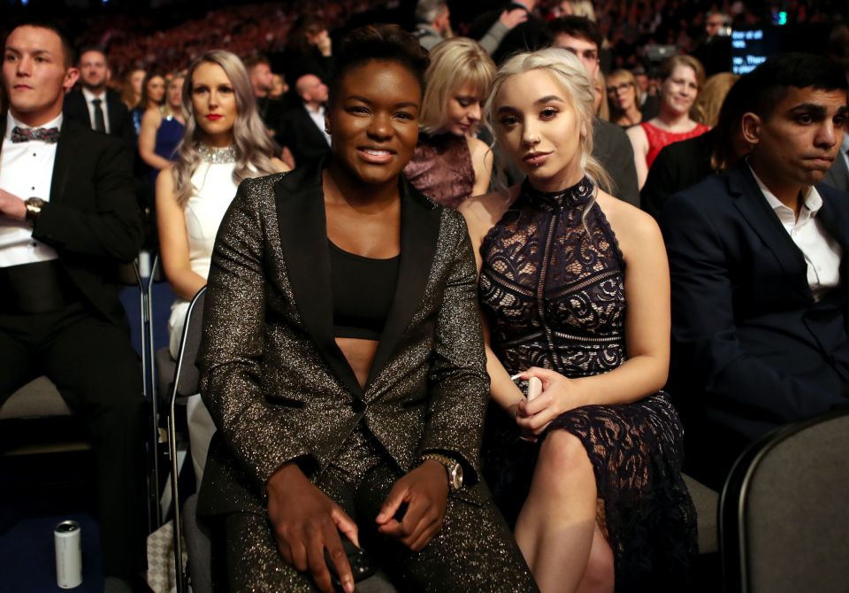  Retired world champion boxer Nicola Adams, left, pictured at SPOTY 2019