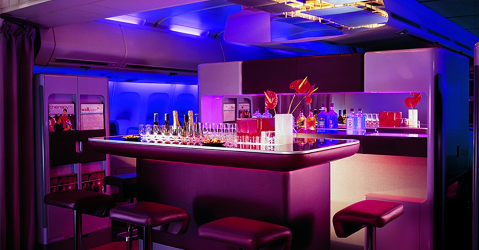 Virgin Atlantic have seasonal drinks on their A380 bar