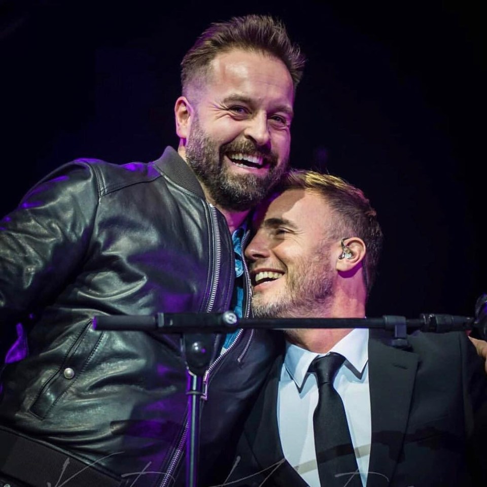 Alfie on-stage with maestro Gary Barlow