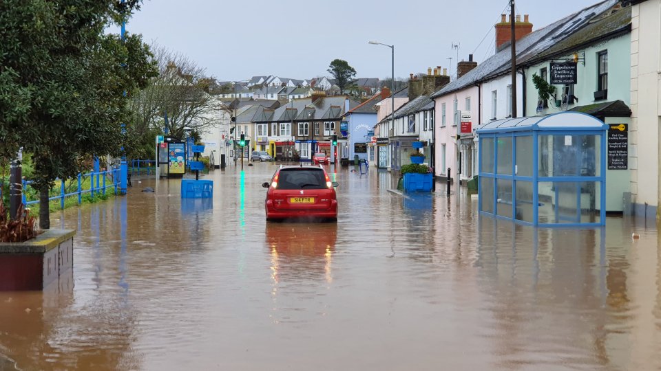  Fifty homes had to be evacuated in the seaside town of Hayle in West Cornwall due to flash floods yesterday