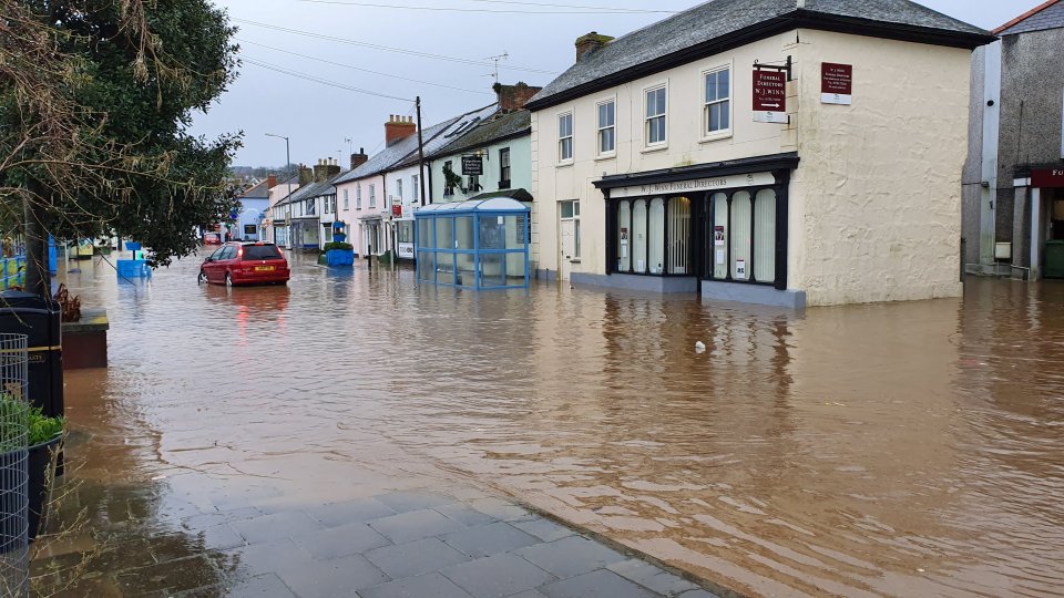  The submerged high street in Hayle, West Cornwall