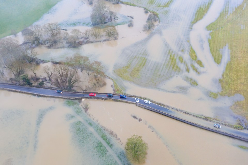  Parts of this road were drowned by floodwaters in Wiltshire