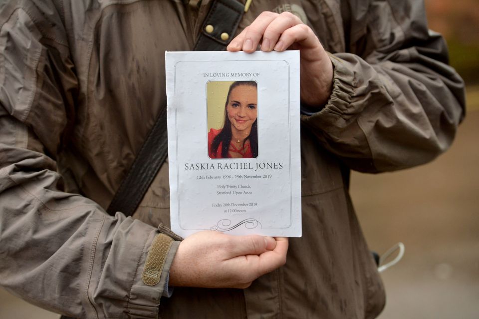  The order of service for Saskia's memorial service at Holy Trinity Church in Stratford-Upon-Avon