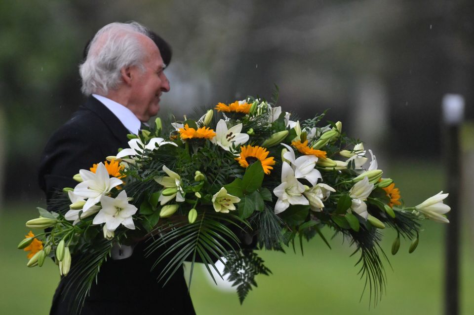  Flowers were carried into the church this morning