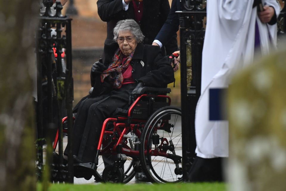  Saskia Jones' grandmother arrives for the emotional service