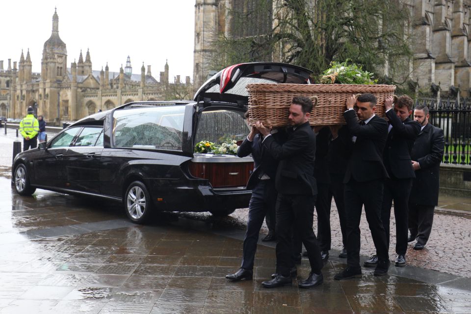  Friends carried Jack's coffin into Great St Mary's church