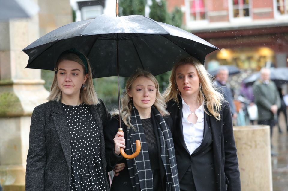  Jack's girlfriend (centre) arrives for his service