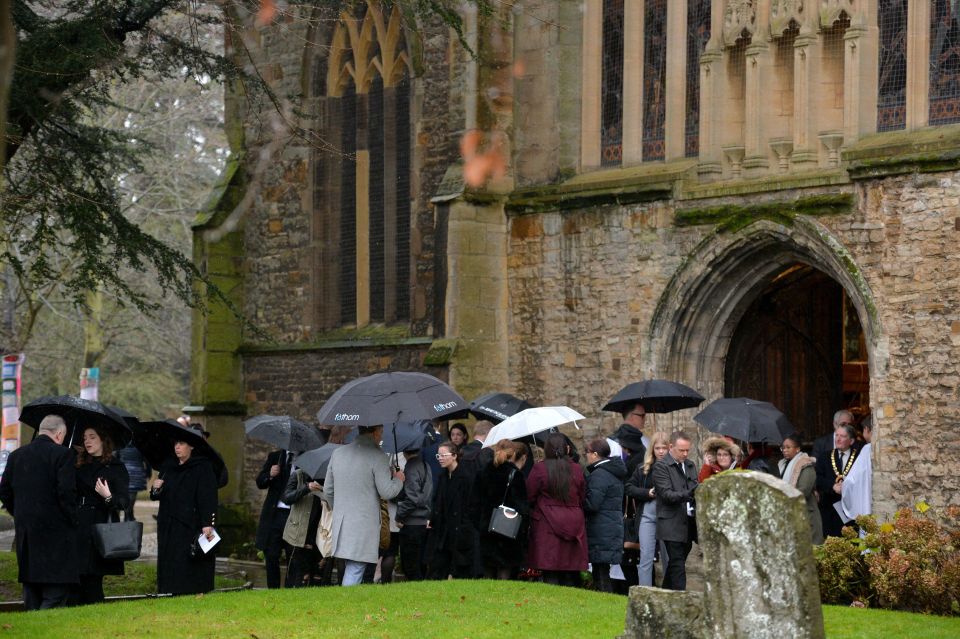  Friends and family poured into the Stratford-Upon-Avon church today