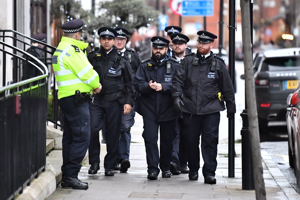  Officers stationed outside the London hospital