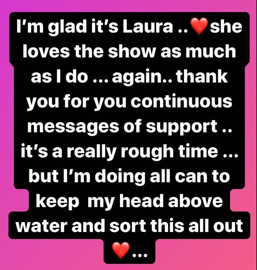  Caroline took to Instagram to congratulate Laura on being named the new host of Love Island