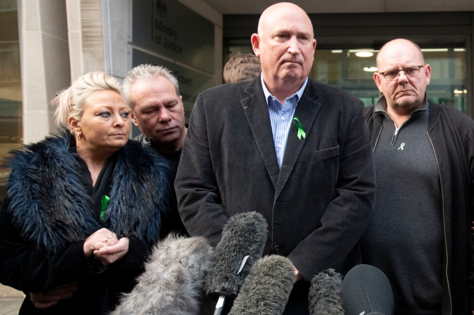 The family outside the CPS headquarters in London today