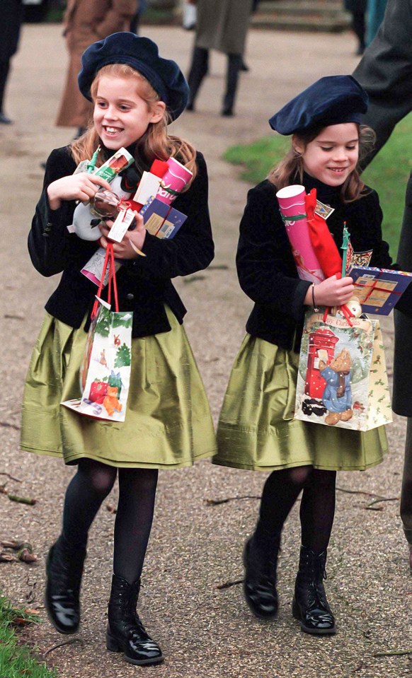  Princess Beatrice and Eugenie are seen walking to church on Christmas Day - as seen in 1997