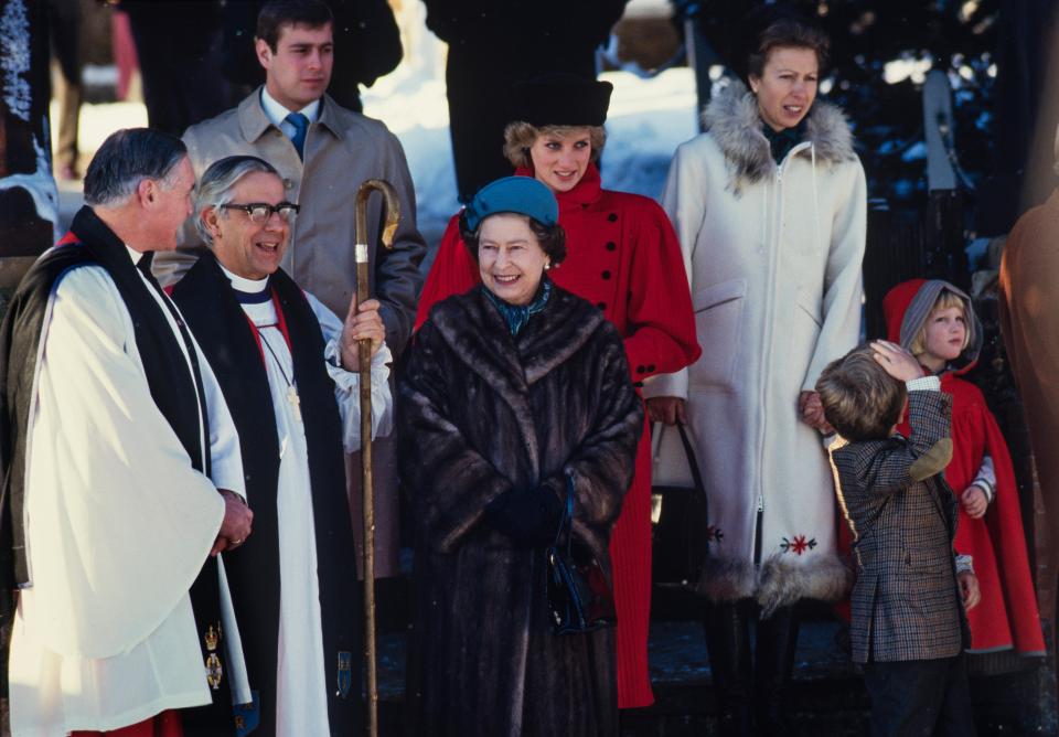  The Queen and other members of the Royal Family outside St Mary Magdalene Church in 1985