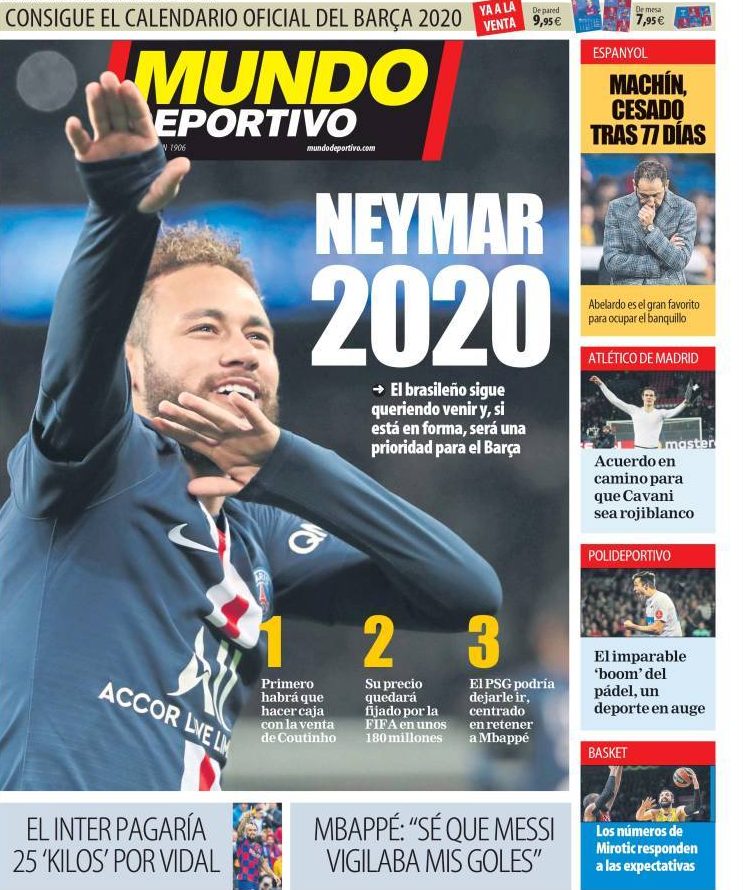  Mundo Deportivo claims Neymar can request a transfer in the summer after completing three years in France