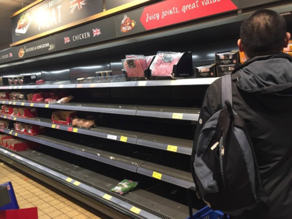  The fresh meat aisles are also down to the bare bones