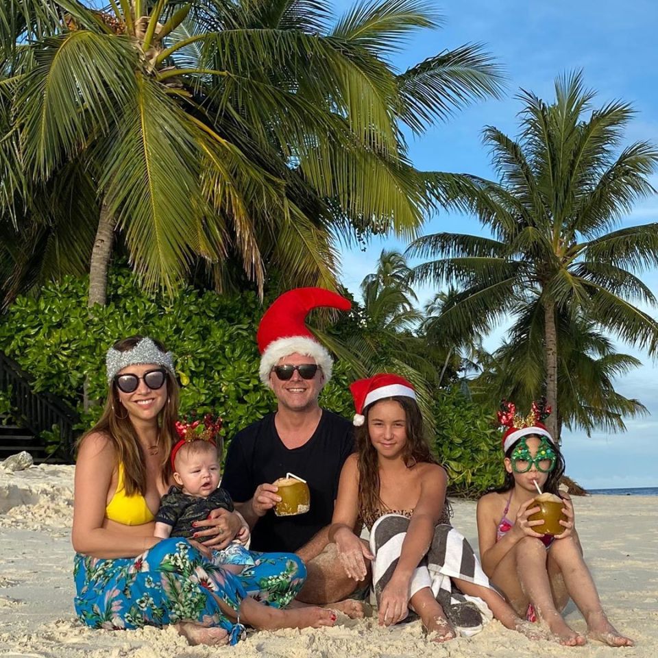  Myleene Klass is having a very tropical Christmas Day this year from the Maldives with boyfriend Simon, son Apollo and daughters Ava and Hero