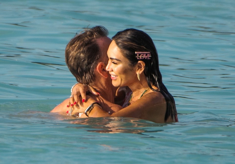  The two looked loved-up in Barbados