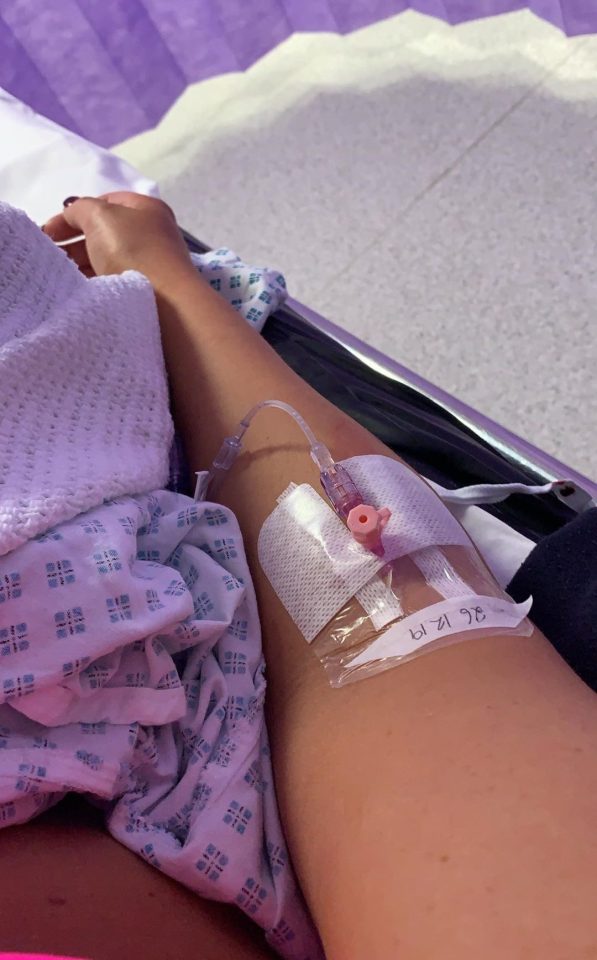  The star posted a picture from hospital of her hooked up to a drip