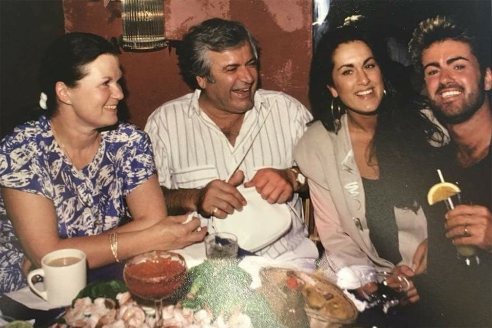  Dad, Kyriacos pictured with Lesley (left), Melanie and George (right)