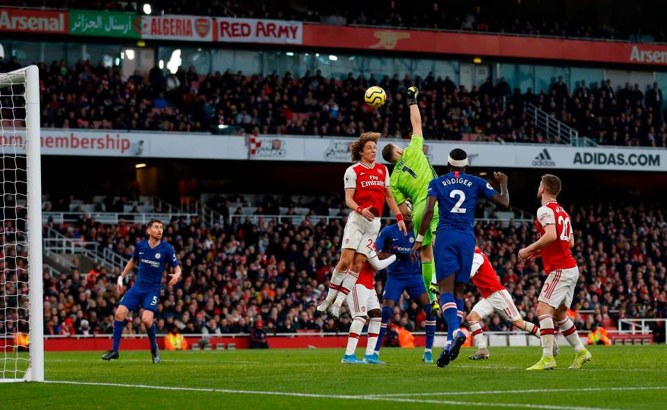  Leno's catastrophic jump saw him miss the ball and gift Jorginho and equaliser