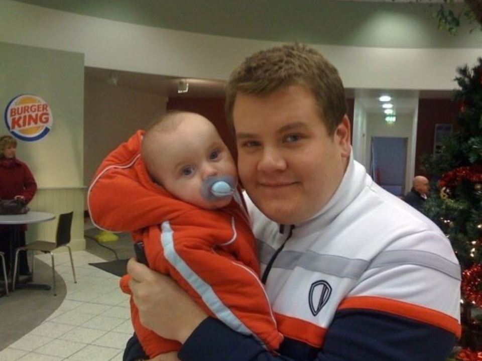  Lewis with James Corden in 2008