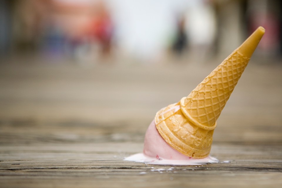 It's normally a sure sign of bad luck when you drop an ice cream - but not in Switzerland