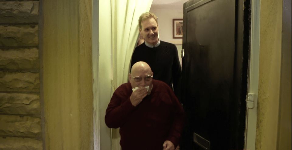  The 78-year-old couldn't stop crying when he heard the carol outside