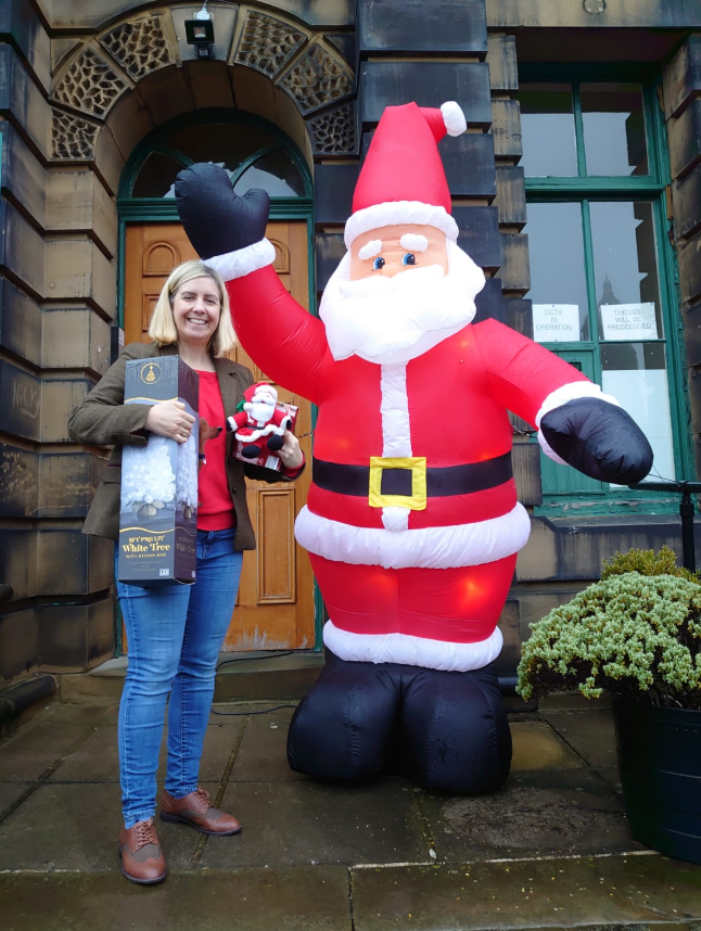  Conservative MP Andrea Jenkyns poses with a giant Santa