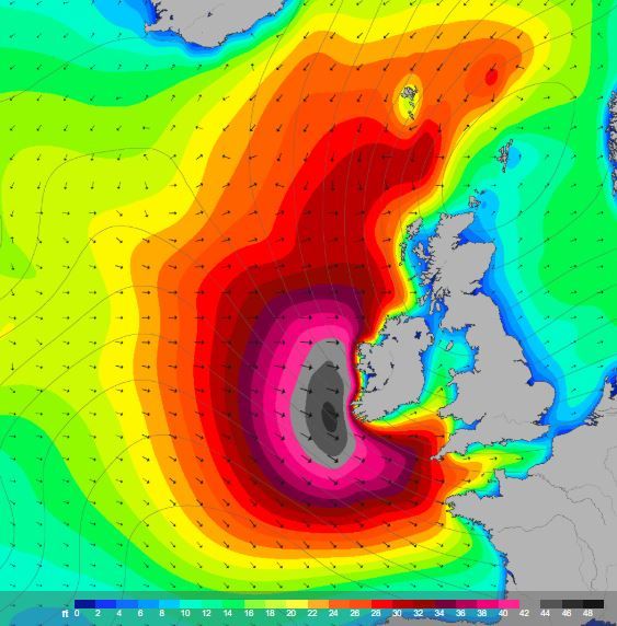  Storm Atiyah's 28ft waves are expected to batter the South-West coastline