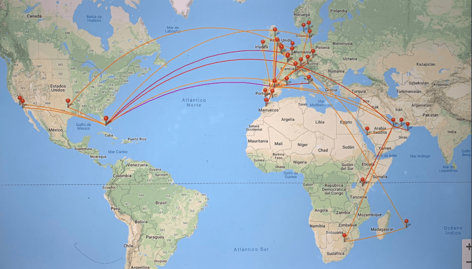  Gonzo showed the map of his flights