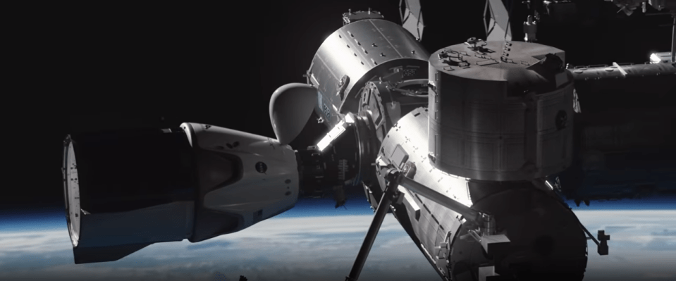  The capsule eventually docks with the ISS, allowing its crew to board the space station