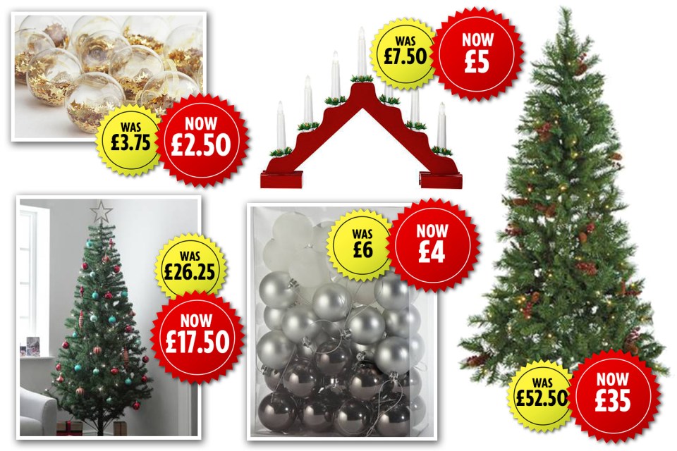  Argos has slashed the price of trees and decorations by a third