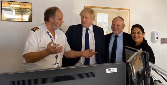  Royston Smith with Boris Johnson and Priti Patel during their visit to the Port of Southampton