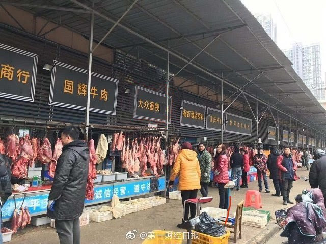  Living and dead animals were sold at the market in Wuhan