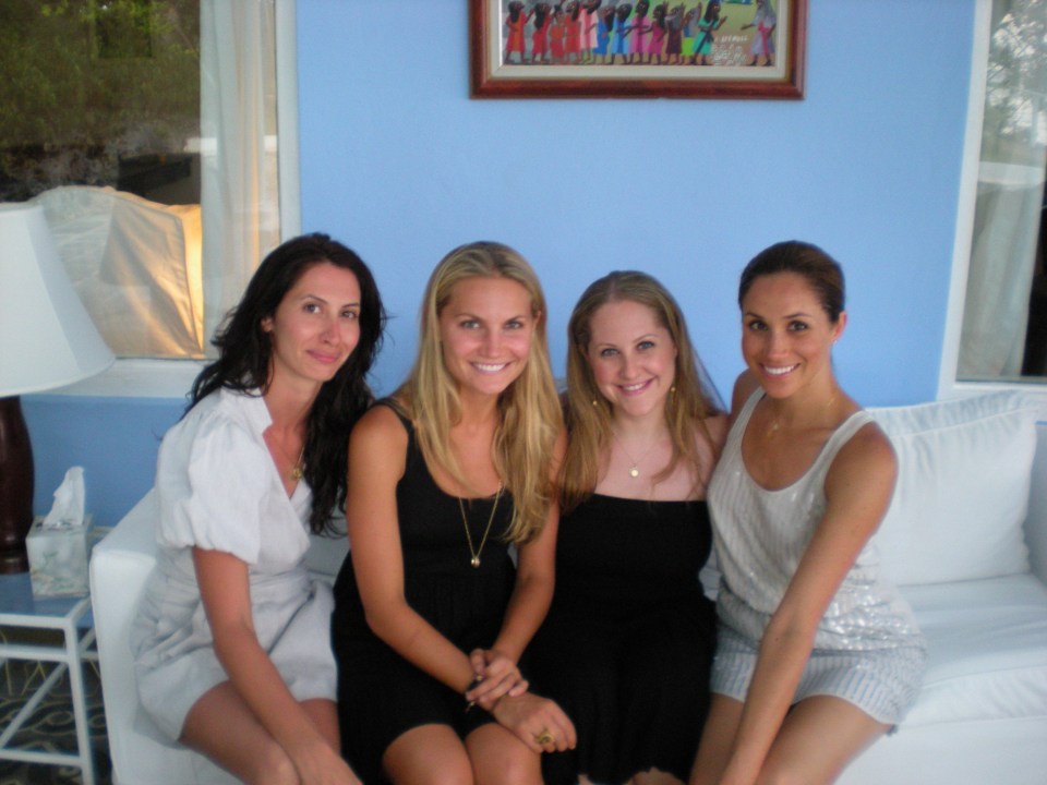  Meghan with Heather, second left, and other pals - Heather has been friends with Meghan for almost 15 years