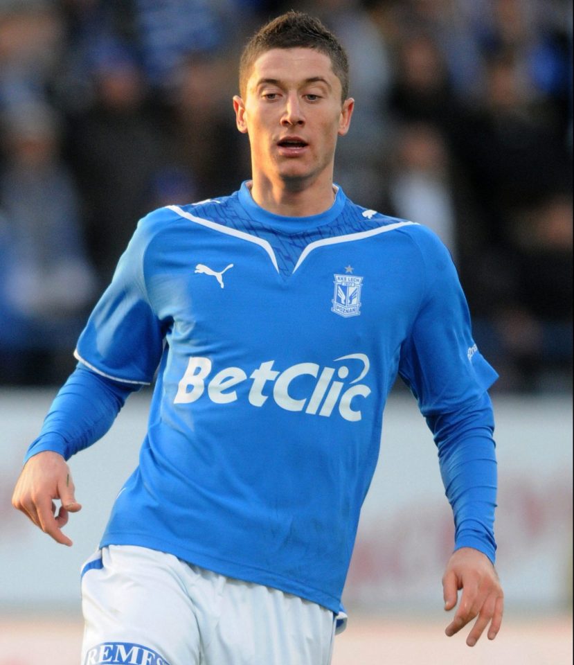  When he started his career at Lech Poznan Lewandowski was skinny