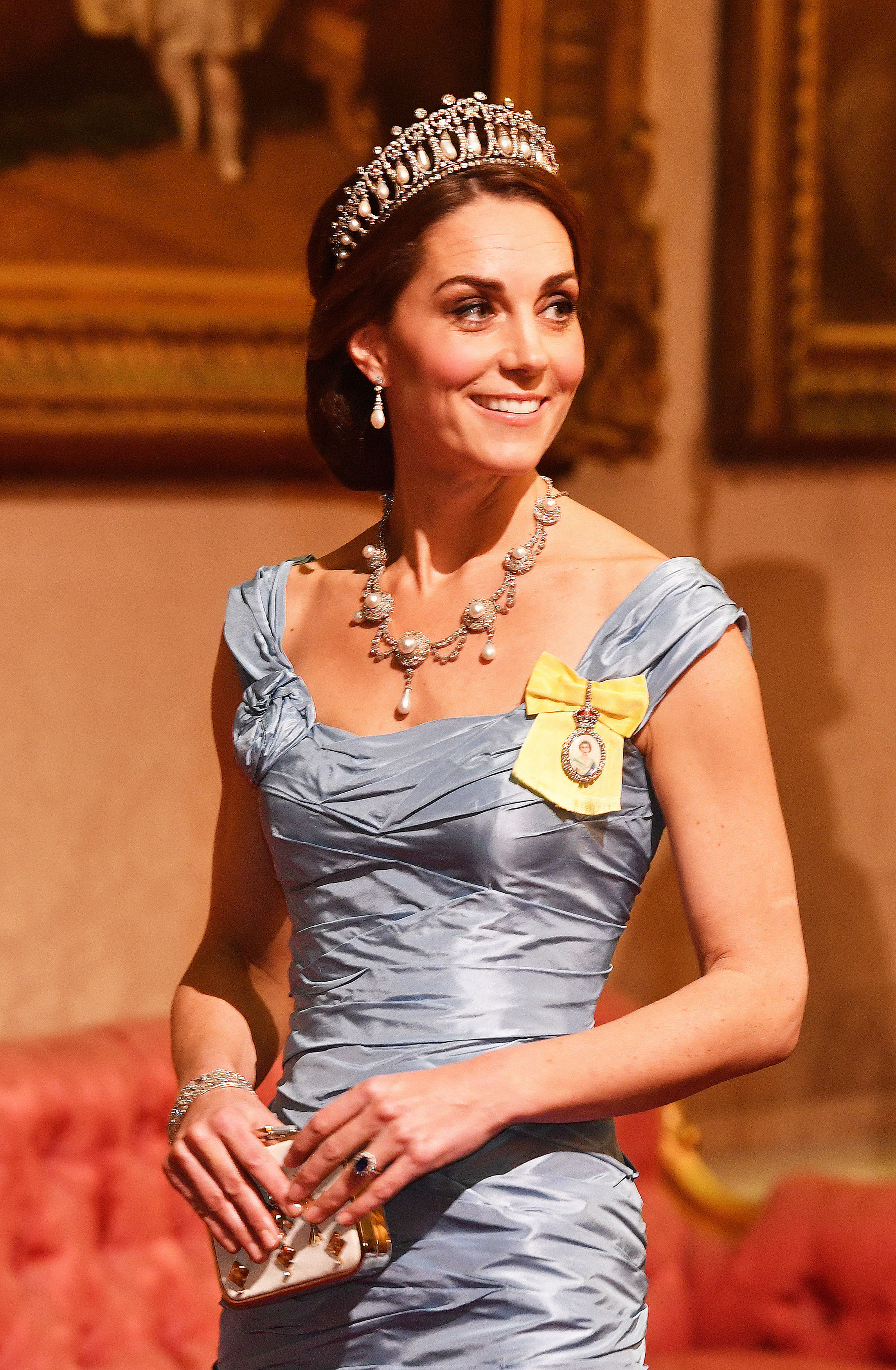 Kate is fond of the Cambridge Lover's knot tiara, as was Princess Diana