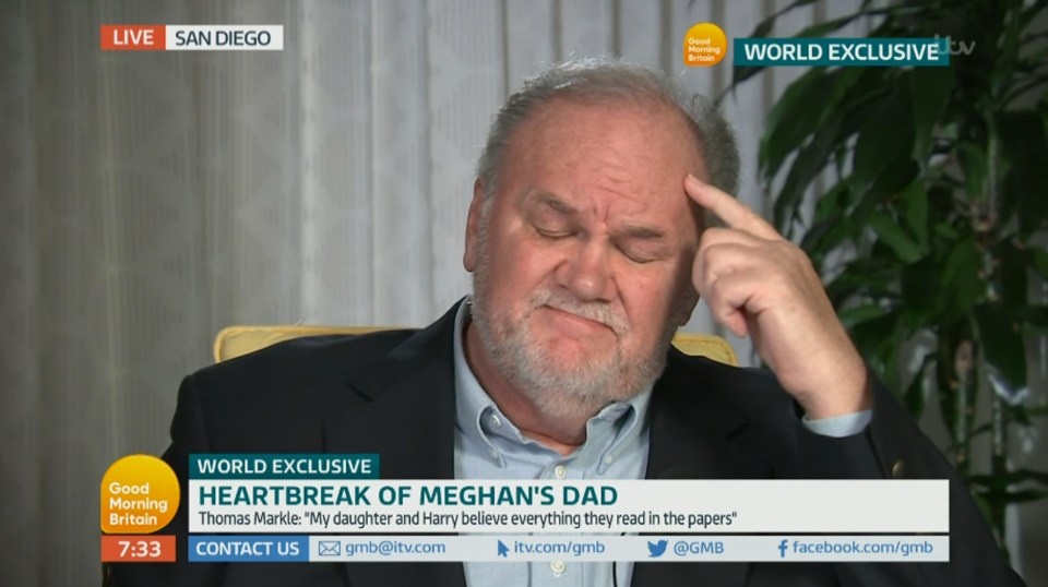  Thomas Markle admitted he lied to Piers Morgan about speaking to Meghan after her wedding