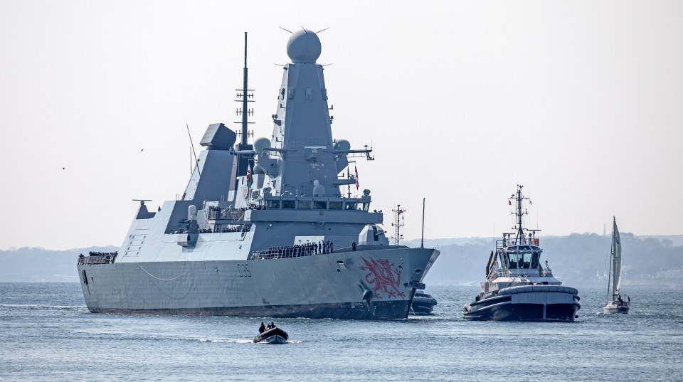  The Type 45 Destroyer HMS Dragon, pictured, has also been placed on high readiness