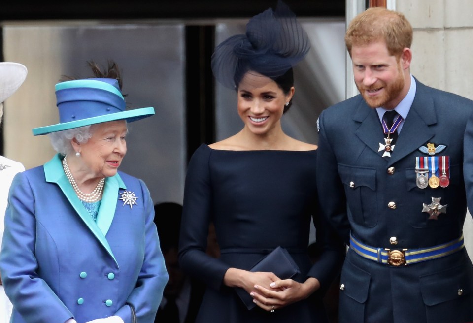 The Queen – pictured with Harry and Meghan in June 2018 – is said to be disappointed at their exit