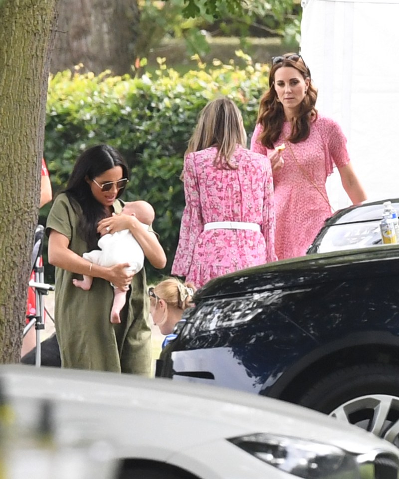 Kate and Meghan appeared to keep their distance at the King Power Royal Charity Polo Day at Billingbear Polo Club, July 10