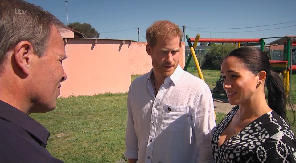  Mr Bradby interviewed Prince Harry and Meghan Markle while on their Africa tour